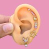 Aretes Flor Chapa de Oro AZ181