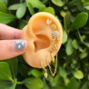 Aretes Flor Chapa de Oro AZ67