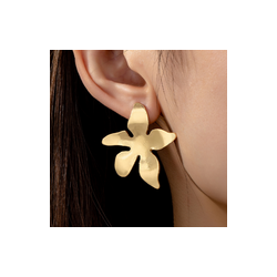 Aretes Flor Dorada Metal  C609