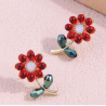 Aretes Flor Roja  1D1