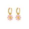 Aretes Flor Rosa Chapa de Oro  R19