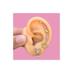 Aretes Flor Chapa de Oro AZ181