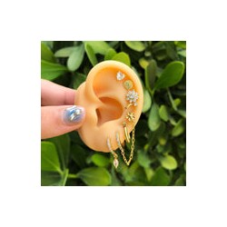 Aretes Flor Chapa de Oro AZ67