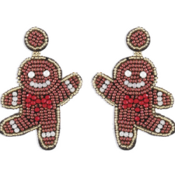 Aretes Galleta Cuentas Navidad  1G2