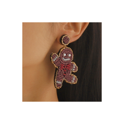 Aretes Galleta Cuentas Navidad  1G2