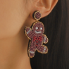 Aretes Galleta Cuentas Navidad  1G2