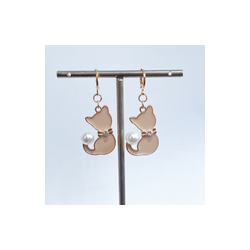 Aretes Gato con Perla  2E3