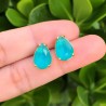 Aretes Gota Aqua Chapa de Oro AZ154