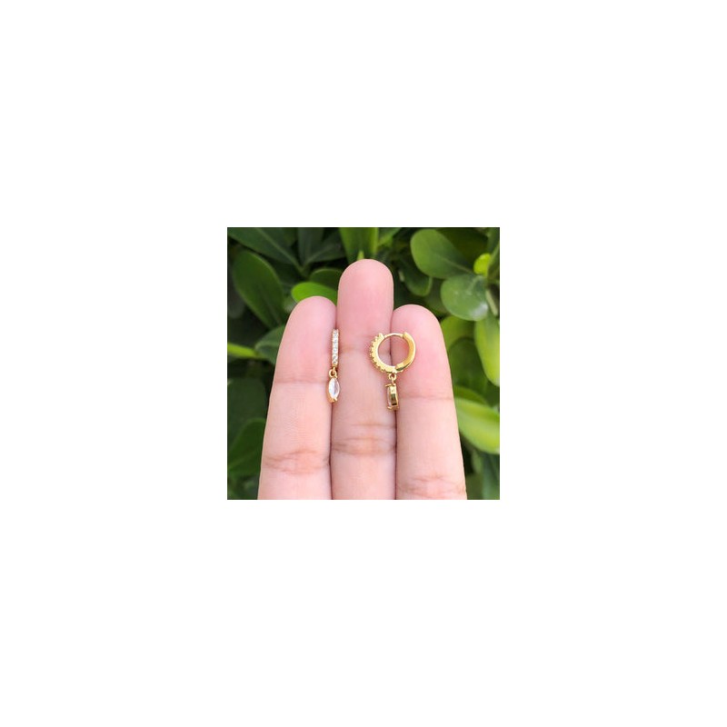 Aretes Gota Chapa De Oro 18K Az94