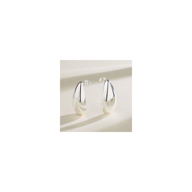 Aretes Gota Plateada Chapa de Oro 1U6