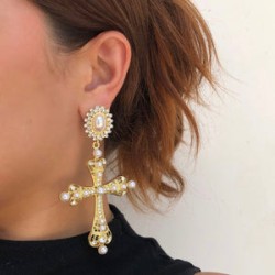 Aretes Gran Cruz Perlas 2S3