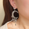 Aretes Gran Luna de Plata  1F2