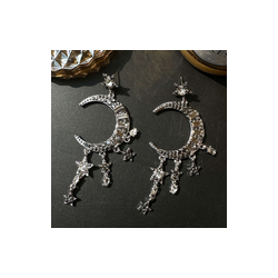 Aretes Gran Luna de Plata  1F2