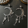 Aretes Gran Luna de Plata  1F2