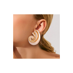 Aretes Gran Caracol Plateado  2X7