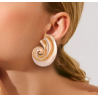Aretes Gran Caracol Plateado  2X7