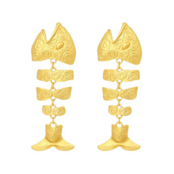 Aretes Gran Pez Dorado  2M5
