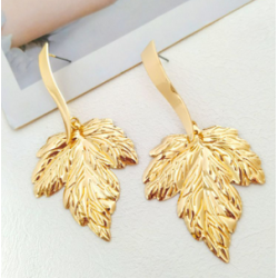 Aretes Hoja Dorada  1Y4
