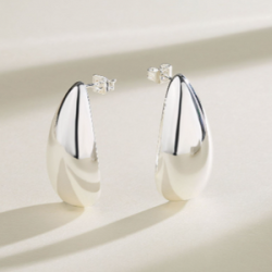 Aretes Gota Plateada Chapa de Oro 1U6