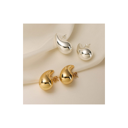 Aretes Gotas Plateadas de Metal 3.1cm    2H1