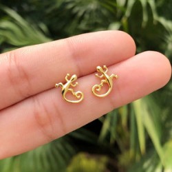 Aretes Lagarto Chapa de Oro Az22