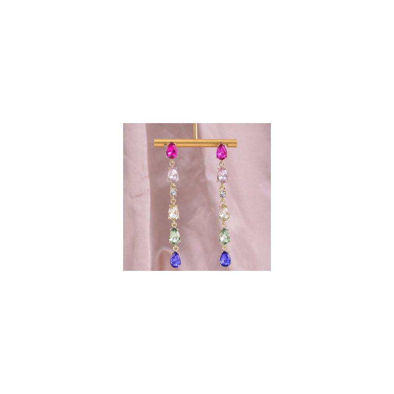 Aretes Lagrimas Cristal  4E4