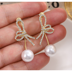 Aretes Lazo con Perla   2X3