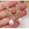 Aretes Lazo con Perla   2X3