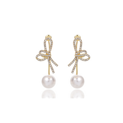 Aretes Lazo con Perla   2X3