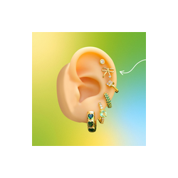 Aretes Lazo con Zirconia Chapa de Oro Az156