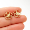 Aretes Mini Flor Dorada Acero Inox  1U1