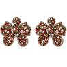 Aretes Lazo de Cuentas Navideño 4E30