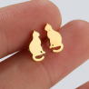 Aretes Mini Gato Acero Inox  2S6