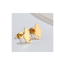 Aretes Mini Gato Acero Inox  2S6