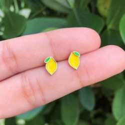 Aretes Lemon Chapa de Oro 18K AZ172