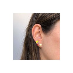 Aretes Lemon Chapa de Oro 18K AZ172
