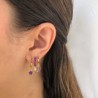Aretes Morados Zirconia Chapa de Oro 18K Az168