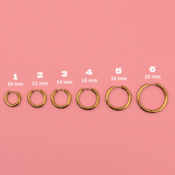 1 Pieza Aro Dorado Diferentes Tamaños Acero Inoxidable