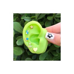 Aretes Luna Turquesa Chapa de Oro AZ115