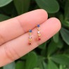 Aretes Multicolor Chapa De Oro AZ2