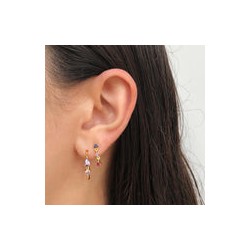 Aretes Multicolor Chapa De Oro AZ2