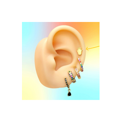 Aretes Mano Chapa de Oro Az8