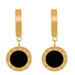 Aretes Negros Acero Inox  1H2