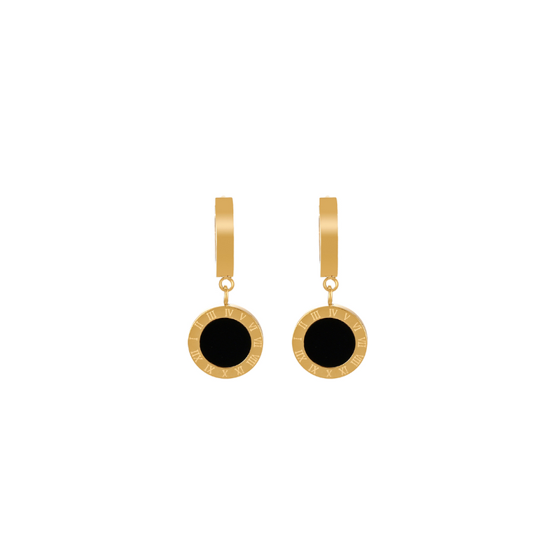 Aretes Negros Acero Inox  1H2