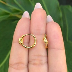 Aretes Nudo Chapa de Oro Az6