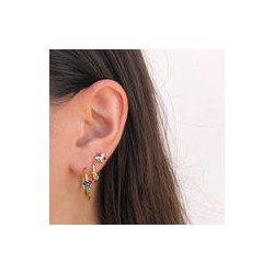 Aretes Nudo Chapa de Oro Az6