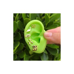 Aretes Ojo Chapa de Oro 18K  Az231