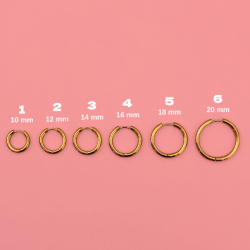 1 Pieza Aro Dorado Diferentes Tamaños Acero Inoxidable