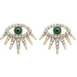 Aretes Ojo Pestañas Brillantes  2J1