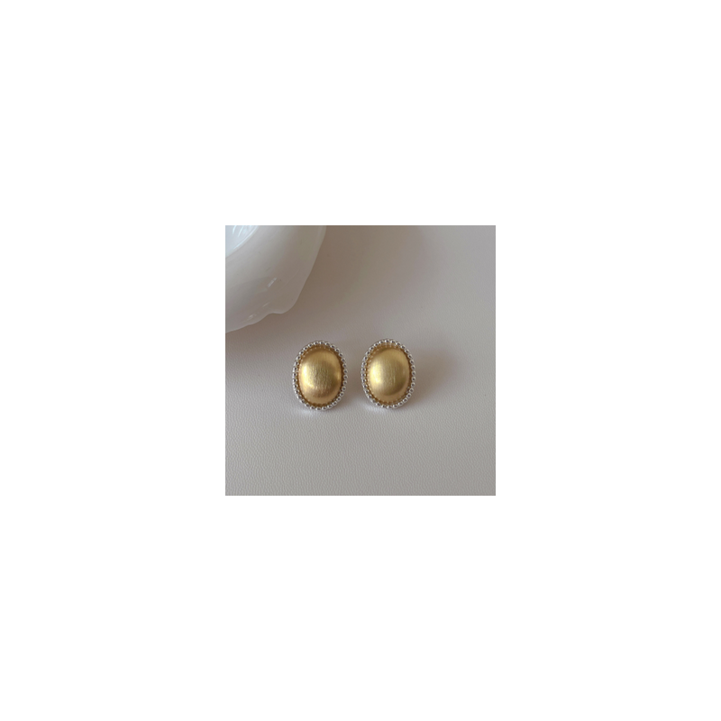 Aretes Oval Metal Cepillado 2V3